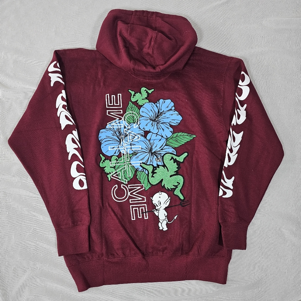 CALL ME 917 DEVIL‎ CALLS HOODY SWEATSHIRT SMALL MAROON - Picture 4 of 7